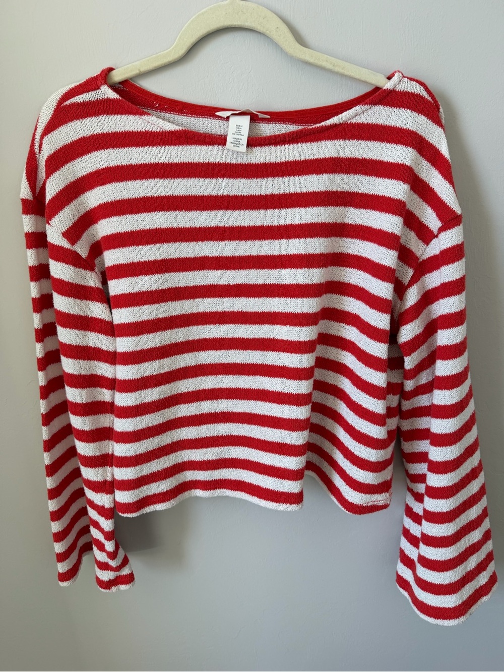 H&M Striped Red and White Women’s Sweater Knit Top